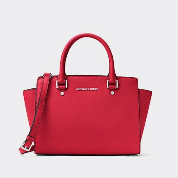 Michael Kors Selma Satchel- Pink/Red - Picture 1 of 7